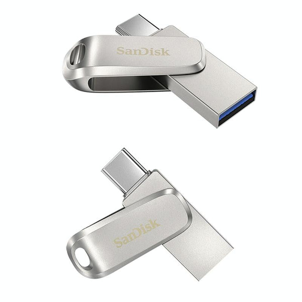 SanDisk Type-C + USB 3.1 Interface OTG High Speed Computer Phone U Disk, Colour: SDDDC4 Silver Metal Shell, Capacity: 128GB