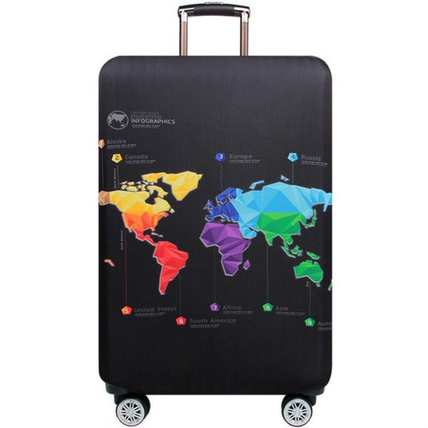 Travel Luggage Cover Suitcase Dustproof Scratch-proof Protection Elastic Sleeve, Size:M Size 22 to 24 inch(Geometric Map)
