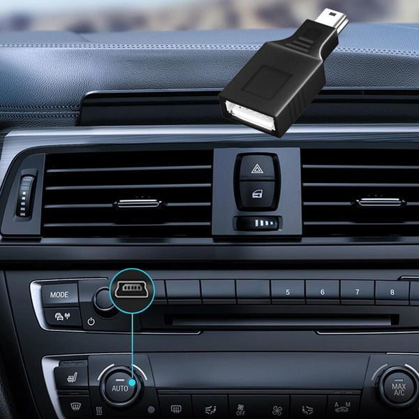 Mini USB Male to USB 2.0 Female Adapter with OTG Function(Black)