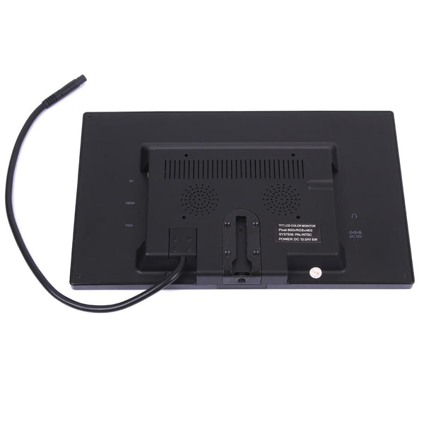 9.0 inch 800*480 Car Surveillance Cameras Monitor with Adjustable Angle Holder & Remote Control, Support VGA / HDMI / AV(Black)