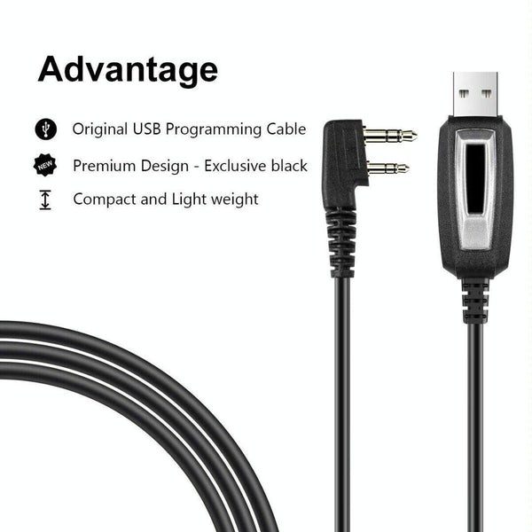 RETEVIS J9110P Dedicated USB Programming Cable for RT3S Series EDA0014386 / EDA0014407(Black)