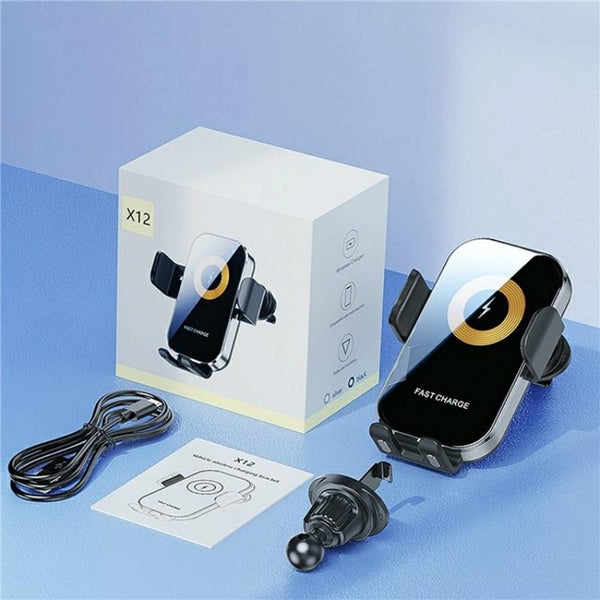 X12 Car Air Vent Touch Sensing Wireless Phone Charger Holder(Silver)