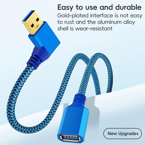 USB 3.0 Female To USB 3.0 Male Side Elbow Extension Cable for USB Disk Mouse / Keyboard / Printer, Length:1m(Left Elbow)