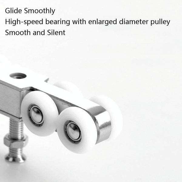 Stainless Steel Sliding Door Hanging Wheel Silent Smooth And Wear-Resistant Sliding Door Pulley Nylon Hanging Rail, Specification:4 Wheels