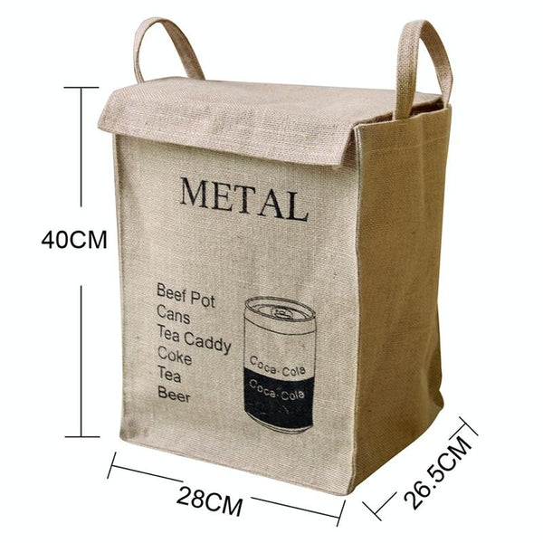 Jute Storage Box Fabric Dirty Clothes Basket Miscellaneous Sorting Storage Bag(Women T-shirt)