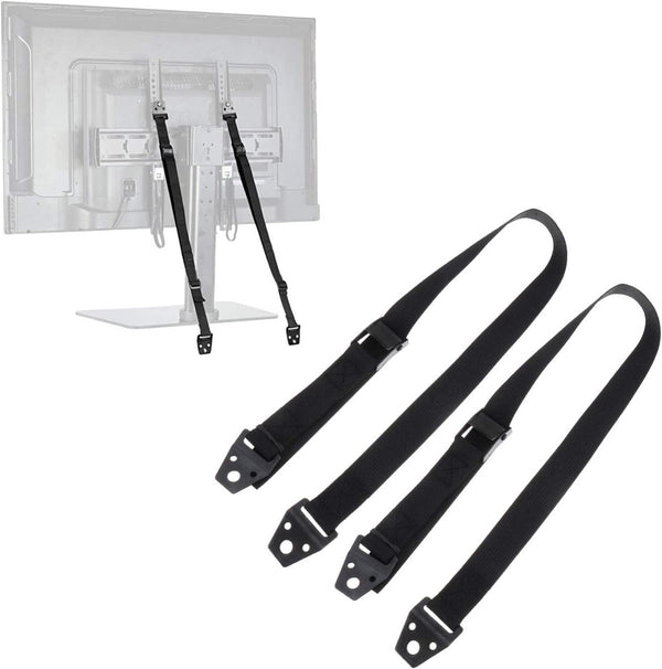2pcs TV And Furniture Anti Tip Straps Baby Safety Lock Protection 2.5x80cm(Black)