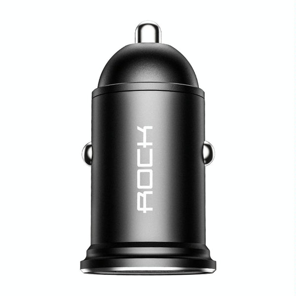 ROCK H11 4.8A 24W Mini Dual USB Car Charger(Black)