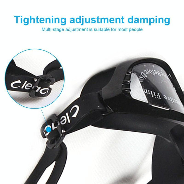 SG9017 Waterproof and Anti-fog Adult High-definition Large Frame Swimming Goggles for Men and Women(Black)