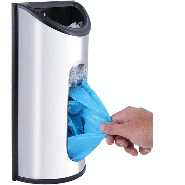 Stainless Steel Garbage Bag Storage Box Kitchen Wall Mounted Shoe Cover Bag