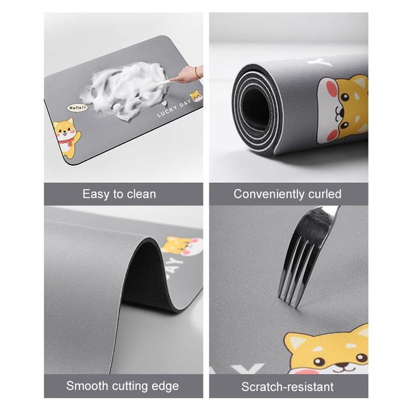 40 x 60cm+40 x 120cm 2pcs / Set Household Kitchen Oil-Absorbing Cartoon Pad Bathroom Non-Slip Quick-Drying Mat(Candy World-White)