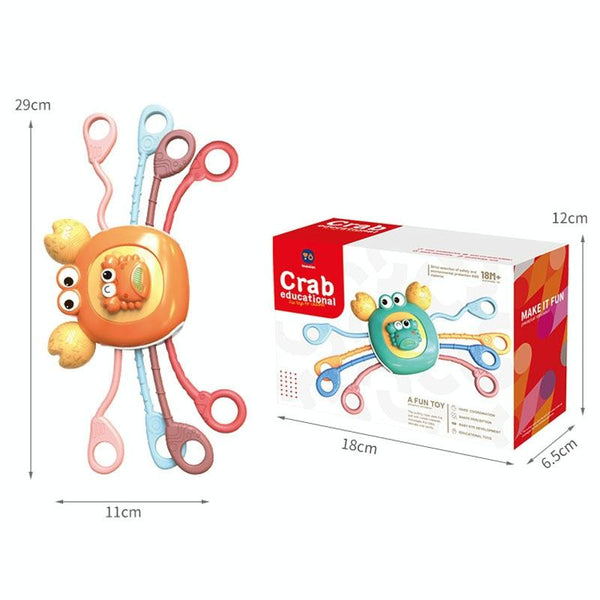 Baby Puzzle Fun Finger Pumping Toys Enlightenment Early Teaching Toys, Style: Cartoon Crab (Green)