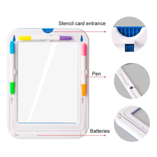 LED Writing Board 3D Magic Drawing Pad Creative Children Drawing Toys(Red)