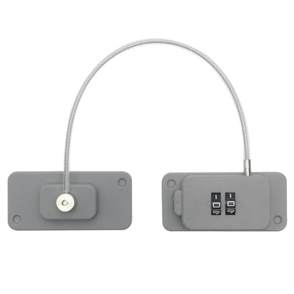 Child Safety Lock No Hole Window Limiter Refrigerator Drawer Cabinet Combination Lock, Specification: 2-bit Gray