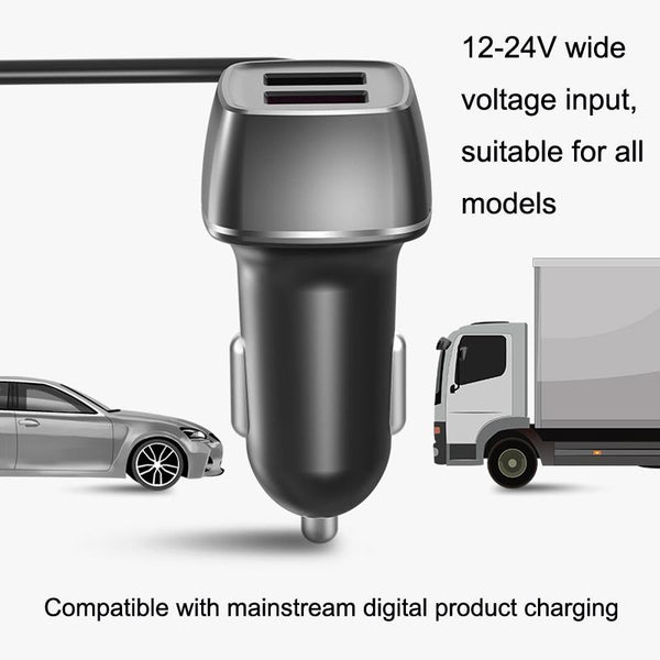 One For Four Car Charger QC3.0 Fast Charge 4USB Car Front And Rear Seat Car Charger, Style: Standard Edition