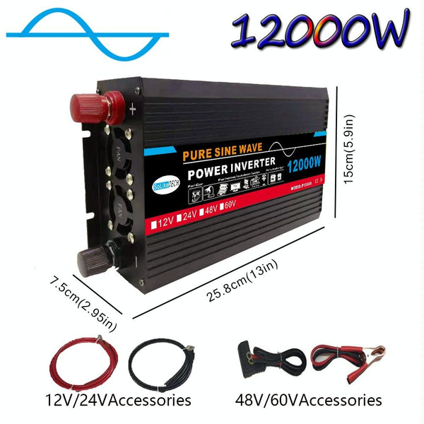 12000W (Actual 2000W) 24V to 220V High Power Car Sine Wave Inverter Power Converter