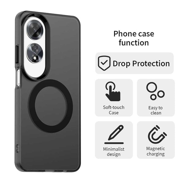 For OPPO A60 Global Candy Magsafe PC Hybrid TPU Phone Case(Black)