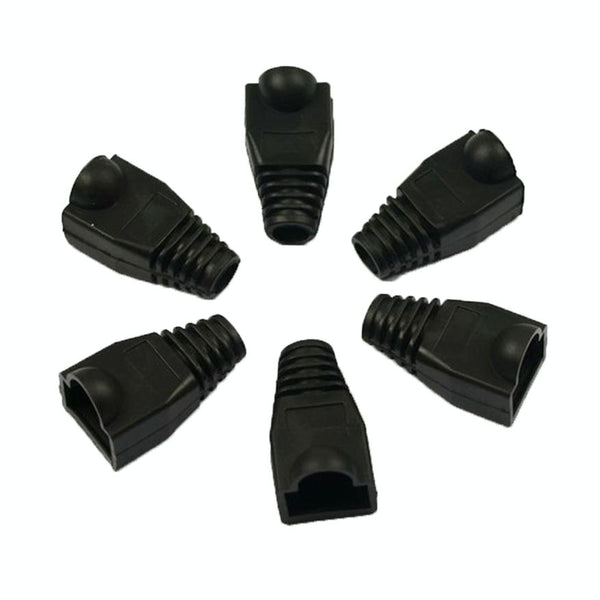Network Cable Boots Cap Cover for RJ45, Black (100 pcs in one packaging , the price is for 100 pcs)(Black)