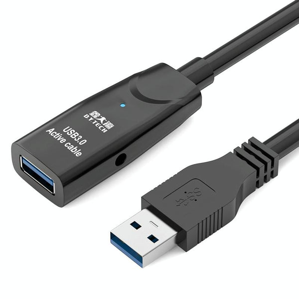 D.Y.TECH USB 3.0 Male To Female Extension Cable Double Shielded Chip Data Cable, Length: 10m