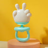 Baby Rattle Teether Soothing Teething Stick Anti-Eating Silicone Toy, Color: Yeah Gesture Cyan