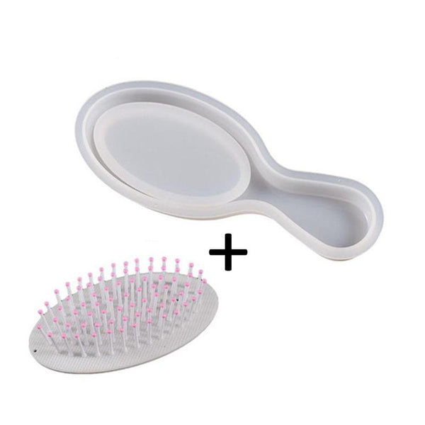 Air Cushion Comb Set Silicone Mold DIY Epoxy Resin Craft Making Mold, Spec: Small Oval 004