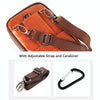 KUNQITIAN Mobile Phone Waist Bag Belt Leather Case With Shoulder Strap, Size: M(Brown Yellow)