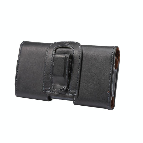 Universal Horizontal Style Leather Waist Bag with Back Splint For iPhone X , Samsung S7 / S5 / S4, Grand DUOS / I9082(Black)