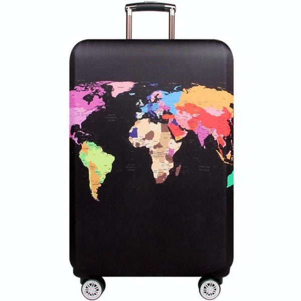 Travel Luggage Cover Suitcase Dustproof Scratch-proof Protection Elastic Sleeve, Size:M Size 22 to 24 inch(World Map)