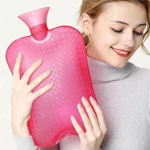 3000ml Large-Capacity Hot Water Bottle Injection Water Heating Foot Bed Warmer Quilt PVC Warmer Water Bag(Dark Blue)