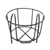 Balcony Fence Round Metal Flower Stand Wrought Iron Wall-mounted Flower Pot Stand, Size:M(Black)