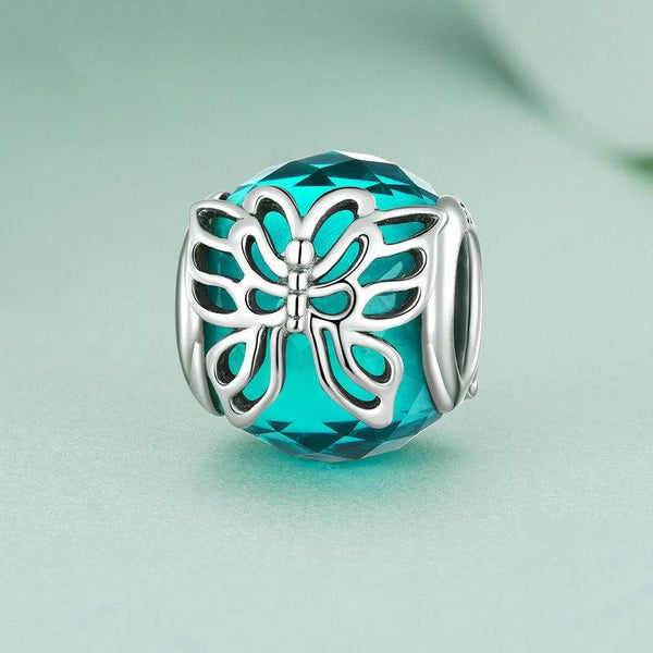 BSC761 S925 Sterling Silver Butterfly Hollow Insect Pattern Bracelet Beads