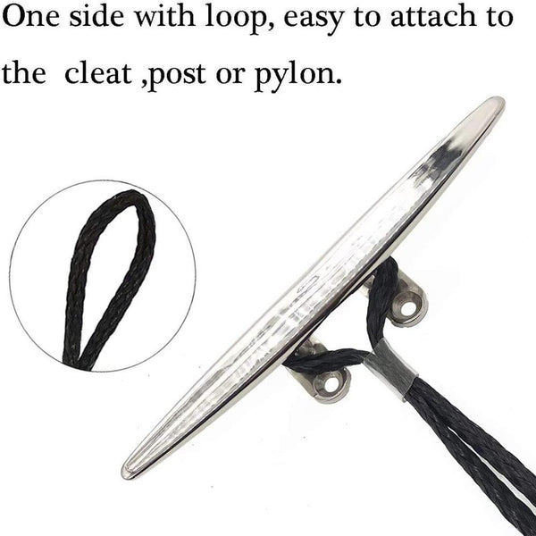 Pier Stainless Steel Clamp Boat Rope Accessories PWC Built-In Buffer Kayak Mooring Cable(Black)