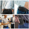 HAWEEL 6.1-6.8 inch Litchi Texture Genuine Leather Phone Belt Clip Horizontal Carrying Pouch (Black)