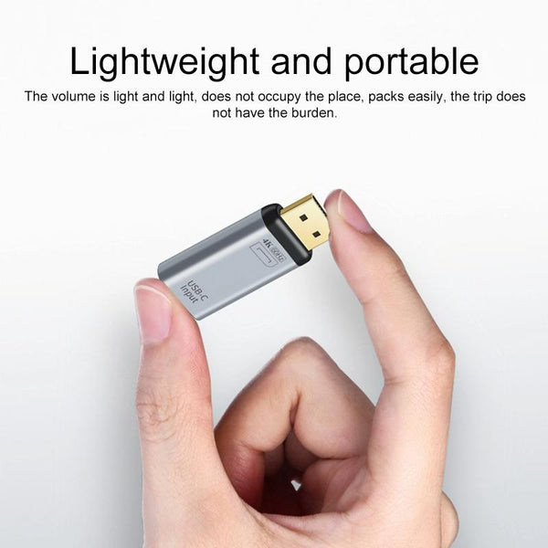 2 in 1 4K 60Hz Mini DP Male to USB-C / Type-C Charging + USB-C / Type-C Female Adapter
