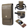 Lambskin Texture Men Phone Universal Double Lattice Waist Bag Leather Case, Size:S(Green)