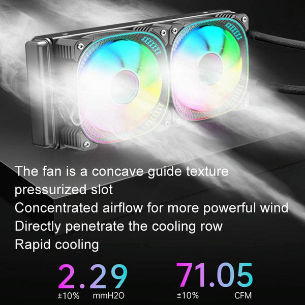 COOLMOON CM-YM-240T Digital ARGB Lens Edition Integrated Water Cooling CPU Cooler Temperature Display CPU Fan(Black)