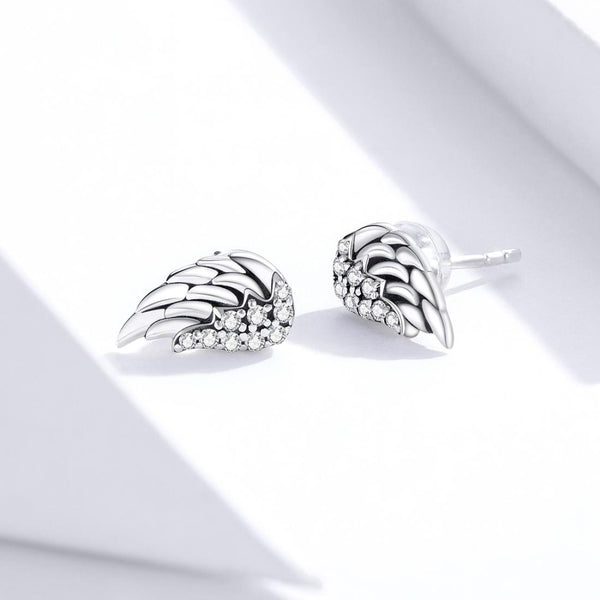 S925 Sterling Silver Wings Earrings Personality Earrings