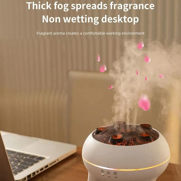 Dynamic Multi-Spray Aromatherapy Diffuser With Colorful Lights Remote Control Humidifier EU Plug(V80 Spit Circle Upgrade Model)