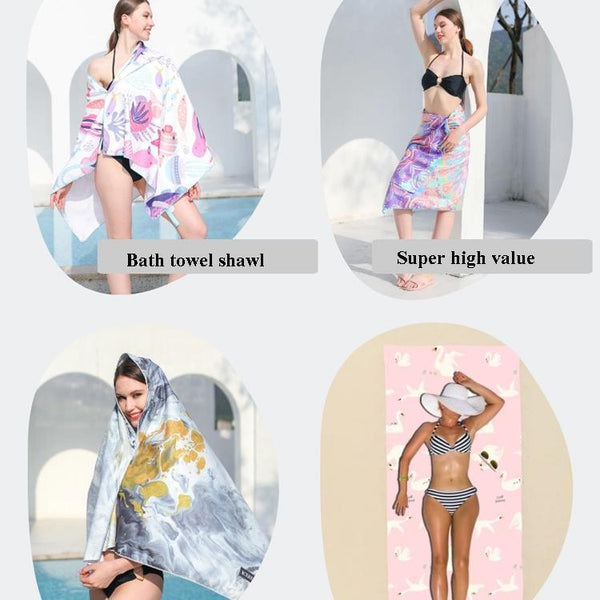 Double-Faced Velvet Quick-Drying Beach Towel Printed Microfiber Beach Swimming Towel, Size: 160 x 80cm(Scorpio)