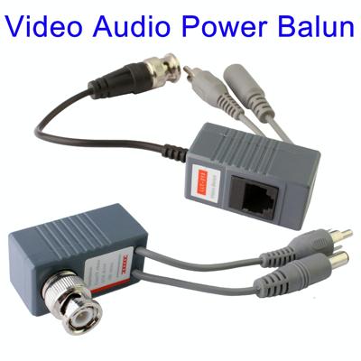 CCTV Balun Video/Audio/Power Over CAT5 1200ft Transmitter/Receiver