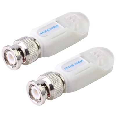 2x CCTV Video Balun CAT5 to BNC Adapter White - 330m