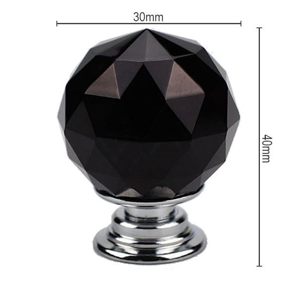 30mm K9 Plated Transparent Glass Crystal Spherical Single Hole Drawer Handle(Purple)