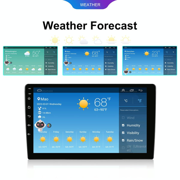 10.1 inch 6+128G Android Universal HD Large Screen Car Bluetooth Player Android GPS Navigation Integrated Machine(Standard)