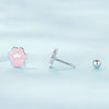 SCE1516-A Sterling Silver S925 Cute Cat Claw Platinum Plated Stud Earrings