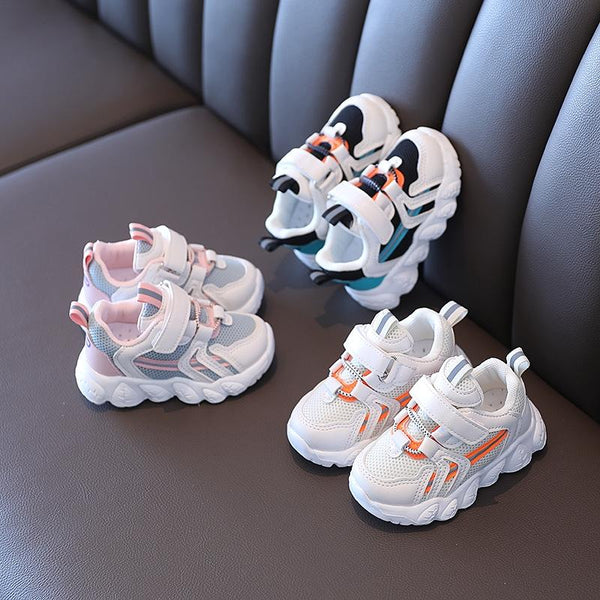 Children Sports Shoes Babies Breathable Net Shoes, Size: 21(Beige)