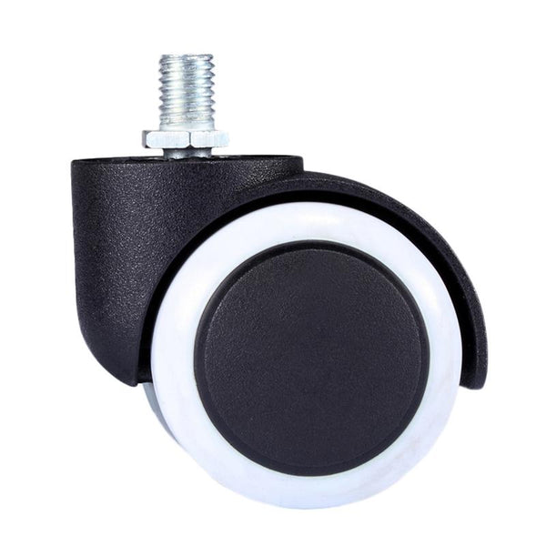 M10 Screw Quiet Swivel Chair Universal Wheels Office Chair Roller Casters(White)