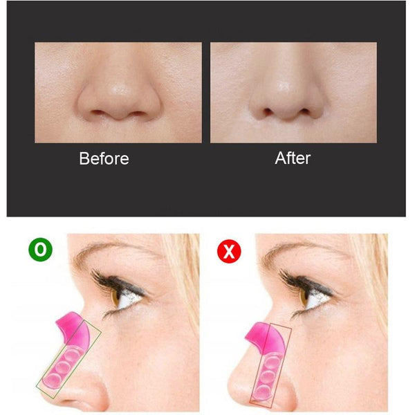 3pcs U Shaped Plastic Higher Bridge Nose Up Clip for Girls Ladies Women(Magenta)