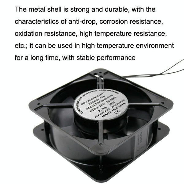 220V 38W 15cm Roller Chassis Electrical Cabinet Shaft Oil Bearing Fan