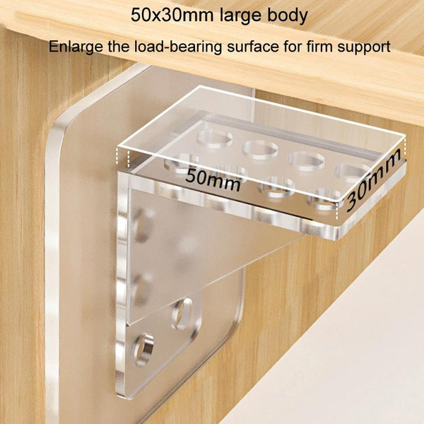 4pcs Partition Bracket No Punch Right Angle Laminate Shelf Wardrobe Partition Board Fixing Holder, Size: 7x7cm