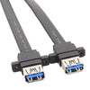 50cm Motherboard USB3.0 Panel Cable Front 19Pin To Dual-Port A Female Data Flat Cable