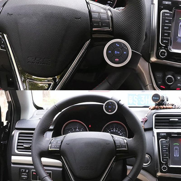 Universal Strap Shape Steering Wheel Remote Control Car Multimedia Wireless Button Remote Control (Silver)